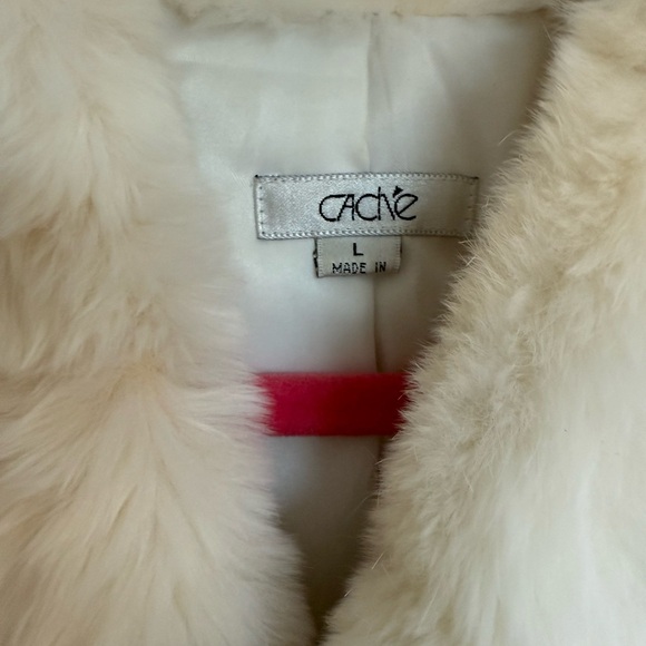 Cache Cream Rabbit and Raccoon Fur Teddy Jacket - Picture 7 of 8